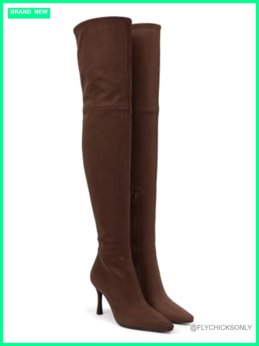 Over the Knee High Boots Faux Suede Kitten Heel Zip Thigh High